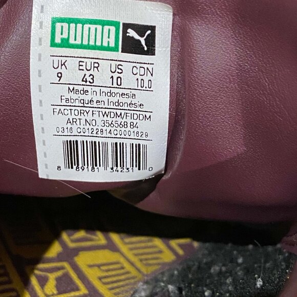 Puma Suede - Burgundy & Yellow (US10) - Picture 9 of 11